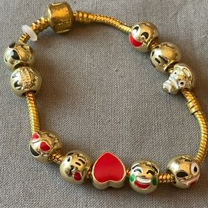 Sterling silver emoji bracelet